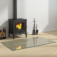 vidaXL Glasskiva för öppen spis rektangulär 100x60 cm