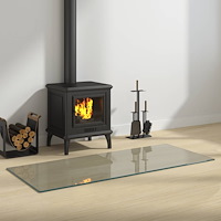vidaXL Glasskiva för öppen spis rektangulär 120x50 cm