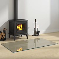 vidaXL Glasskiva för öppen spis rektangulär 100x60 cm