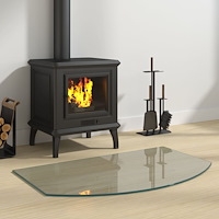 vidaXL Glasskiva för öppen spis 80x50 cm