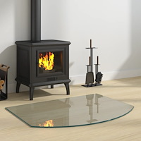 vidaXL Glasskiva för öppen spis 80x60 cm
