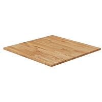 vidaXL Fyrkantig bordsskiva ljusbrun 80x80x1,5cm behandlad massiv ek