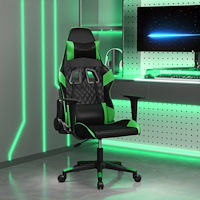 vidaXL Gamingstol svart och grön konstläder