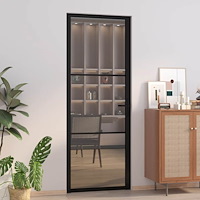 vidaXL Innerdörr 76x201,5 cm svart ESG-glas och aluminium