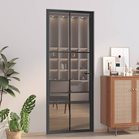vidaXL Innerdörr 83x201,5 cm svart ESG-glas och aluminium