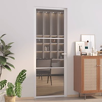 vidaXL Innerdörr 76x201,5 cm vit ESG-glas och aluminium