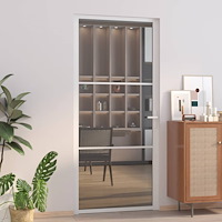 vidaXL Innerdörr 93x201,5 cm vit ESG-glas och aluminium