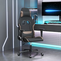 vidaXL Gamingstol svart och taupe tyg