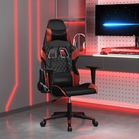 vidaXL Gamingstol svart och vinröd konstläder