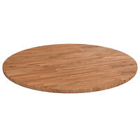 vidaXL Rund bordsskiva ljusbrun Ø60x1,5 cm behandlad massiv ek