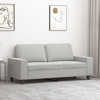 vidaXL 2-sitssoffa ljusgrå 140 cm mikrofibertyg