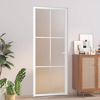 vidaXL Innerdörr 83x201,5 cm vit matt glas och aluminium