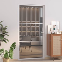 vidaXL Innerdörr 102,5x201,5 cm vit ESG-glas och aluminium