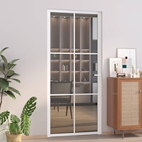 vidaXL Innerdörr 93x201,5 cm vit ESG-glas och aluminium