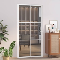 vidaXL Innerdörr 102,5x201,5 cm vit ESG-glas och aluminium