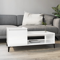 vidaXL Soffbord vit högglans 100x50x45 cm konstruerat trä
