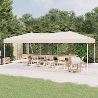 vidaXL Hopfällbart partytält gräddvit 3x6 m
