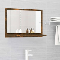 vidaXL Badrumsspegel rökfärgad ek 60x10,5x37 cm konstruerat trä
