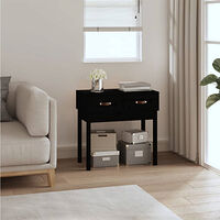 vidaXL Konsolbord svart 76,5x40x75 cm massiv furu