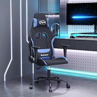 vidaXL Gamingstol svart och blå tyg
