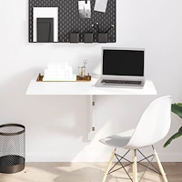 vidaXL Väggbord vit högglans 100x60x56 cm konstruerat trä