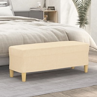 vidaXL Bänk gräddvit 100x35x41 cm tyg