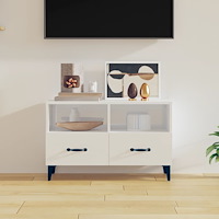 vidaXL Tv-bänk vit högglans 80x36x50 cm konstruerat trä