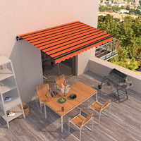 vidaXL Markis manuellt infällbar 400x350 cm orange och brun