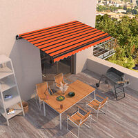 vidaXL Markis manuellt infällbar 400x350 cm orange och brun