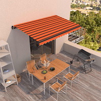 vidaXL Markis manuellt infällbar 450x350 cm orange och brun