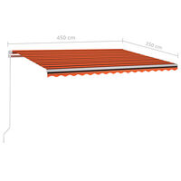 vidaXL Fristående markis automatisk 450x350 cm orange/brun