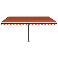 vidaXL Fristående markis automatisk 450x350 cm orange/brun
