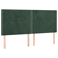 vidaXL Huvudgavlar 4 st mörkgrön 80x5x78/88 cm sammet