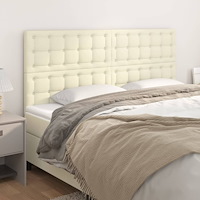 vidaXL Sänggavel krämfärgad 180x5x118/128 cm konstläder