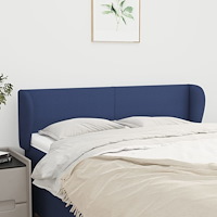 vidaXL Sänggavel med kanter blå 147x23x78/88 cm tyg