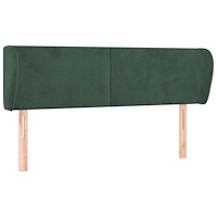 vidaXL Sänggavel med kanter mörkgrön 147x23x78/88 cm sammet