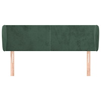 vidaXL Sänggavel med kanter mörkgrön 147x23x78/88 cm sammet