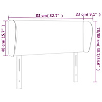 vidaXL Sänggavel med kanter grå 83x23x78/88 cm konstläder