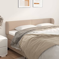 vidaXL Sänggavel med kanter cappuccino 183x23x78/88 cm konstläder
