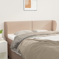 vidaXL Sänggavel med kanter cappuccino 147x23x78/88 cm konstläder