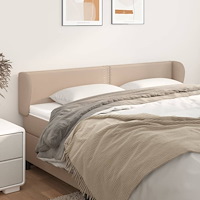 vidaXL Sänggavel med kanter cappuccino 183x23x78/88 cm konstläder