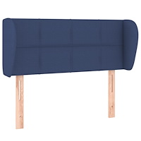 vidaXL Sänggavel med kanter blå 83x23x78/88 cm tyg