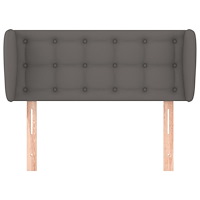 vidaXL Sänggavel med kanter grå 93x23x78/88 cm konstläder