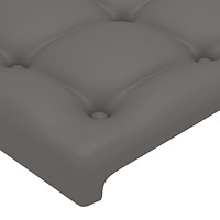 vidaXL Sänggavel med kanter grå 93x23x78/88 cm konstläder