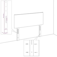 vidaXL Sänggavel med kanter grå 93x23x78/88 cm konstläder