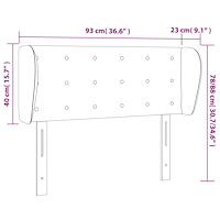 vidaXL Sänggavel med kanter grå 93x23x78/88 cm konstläder