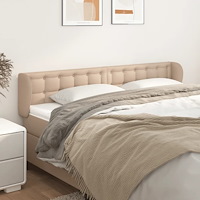 vidaXL Sänggavel med kanter cappuccino 183x23x78/88 cm konstläder