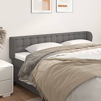 vidaXL Sänggavel med kanter grå 203x23x78/88 cm konstläder