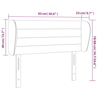 vidaXL Sänggavel med kanter blå 93x23x78/88 cm tyg