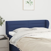 vidaXL Sänggavel med kanter blå 147x23x78/88 cm tyg